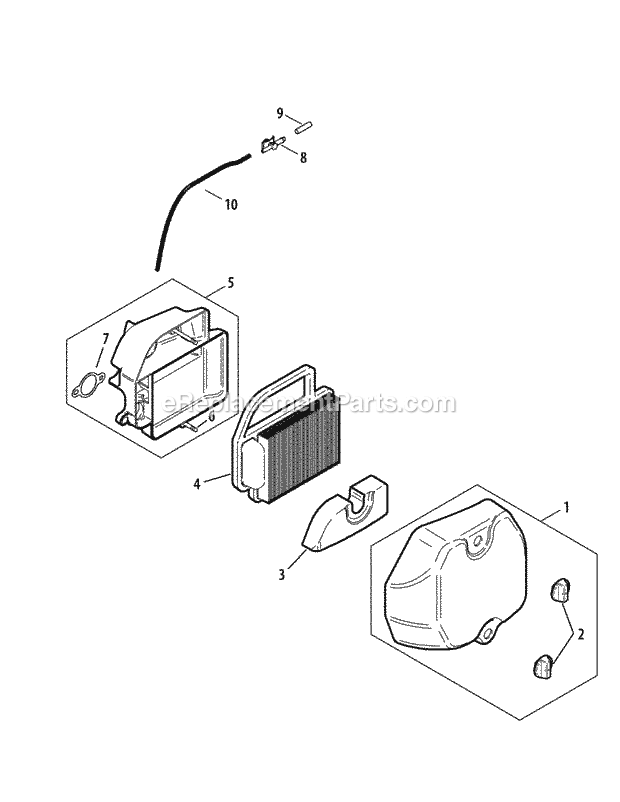 Kohler Sv591-3212 Air Intake & Filtration Diagram and Parts List for LTX1040 (13AX90AS056, 13WX90AS009, 13WX90AS010, 13WX90) (2014) Cub Cadet Lawn Tractor